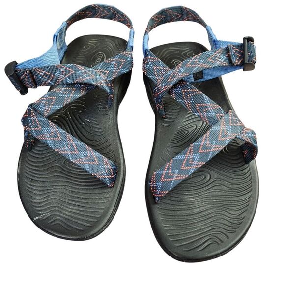 Chaco Zstrap Blue Multicolored Womens ‎ Hiking Walking Sandals Sz 8 - Picture 11 of 12